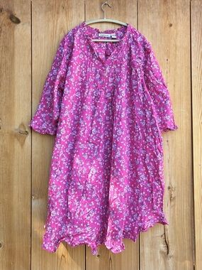 Dreams & Co Pink Floral Nightdress Sz 3X